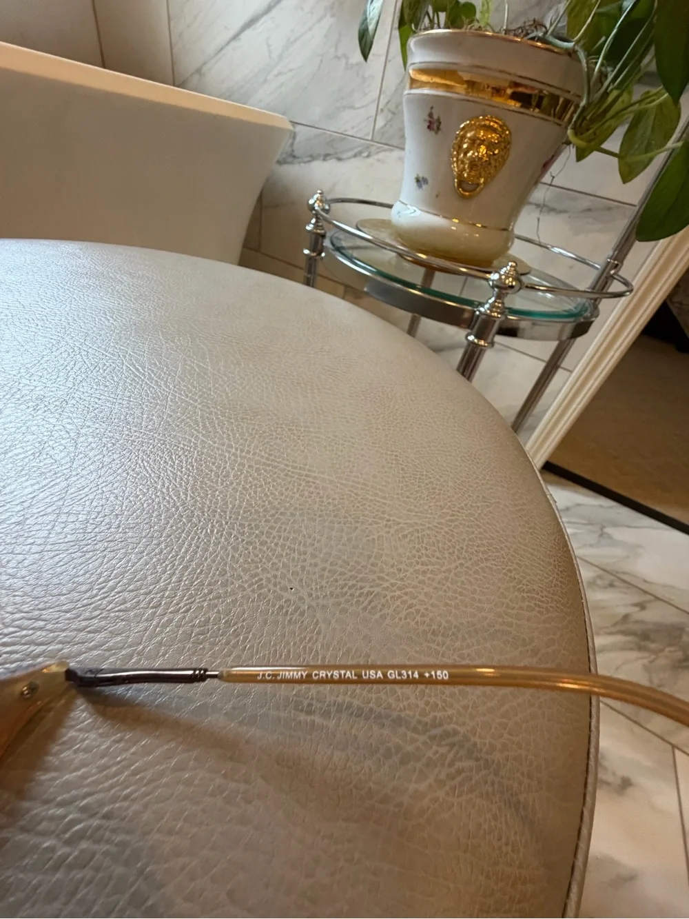 Jimmy Crystal Brown Clear Almond Reading Glasses +1.50 Swarovski Crystal Studded